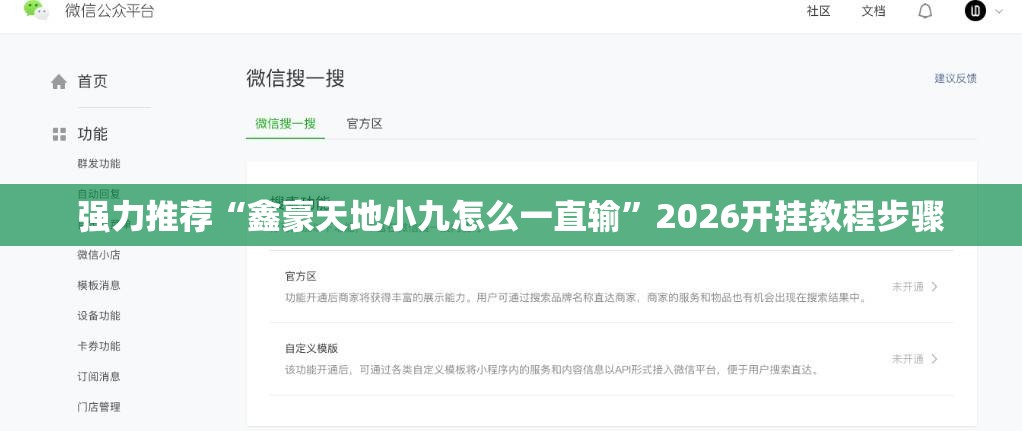 强力推荐“鑫豪天地小九怎么一直输”2026开挂教程步骤
