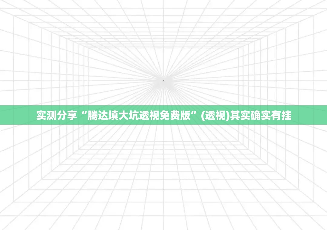 实测分享“腾达填大坑透视免费版”(透视)其实确实有挂