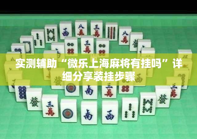 实测辅助“微乐上海麻将有挂吗”详细分享装挂步骤