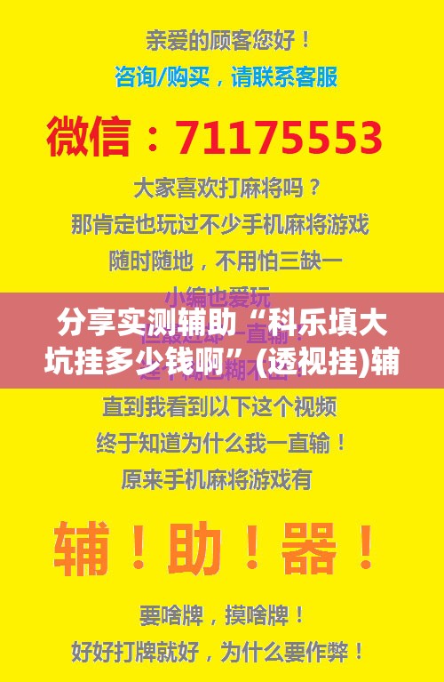 分享实测辅助“科乐填大坑挂多少钱啊”(透视挂)辅助下载教程