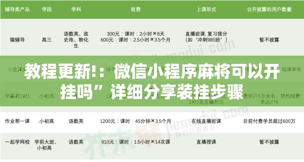 教程更新!：微信小程序麻将可以开挂吗”详细分享装挂步骤