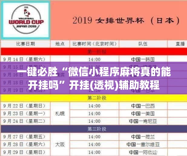 一键必胜“微信小程序麻将真的能开挂吗”开挂(透视)辅助教程