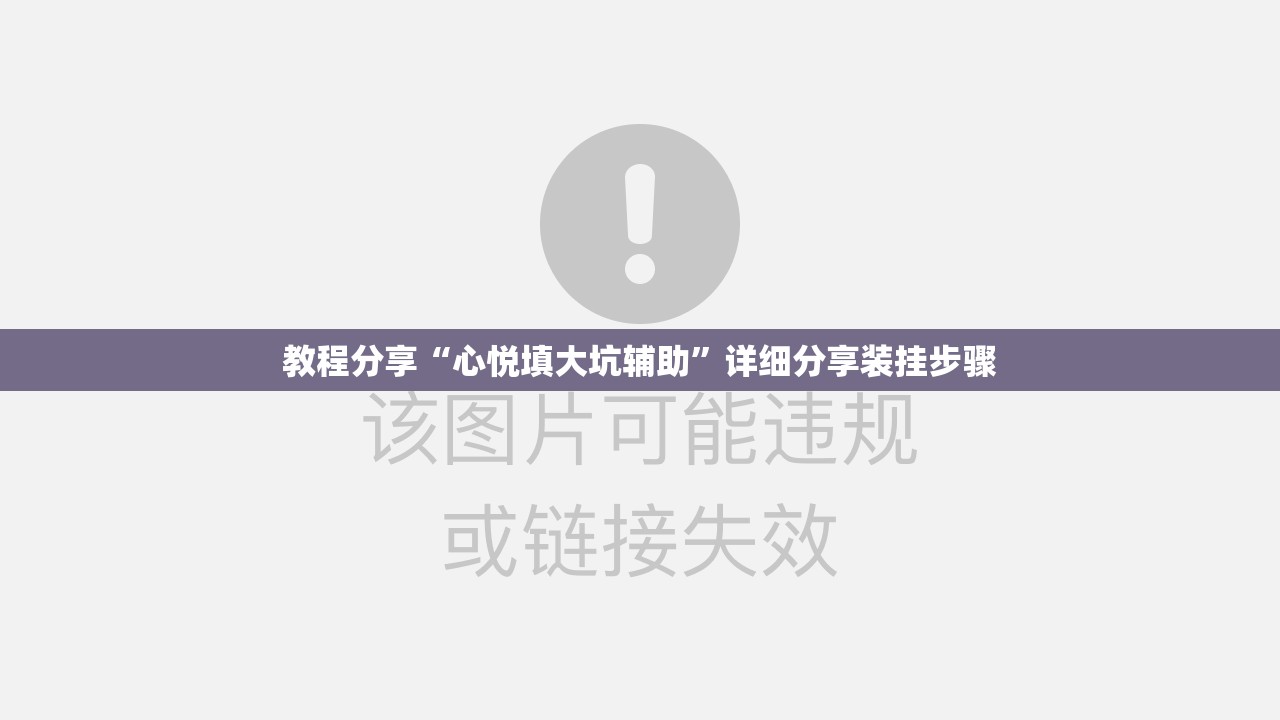教程分享“心悦填大坑辅助”详细分享装挂步骤